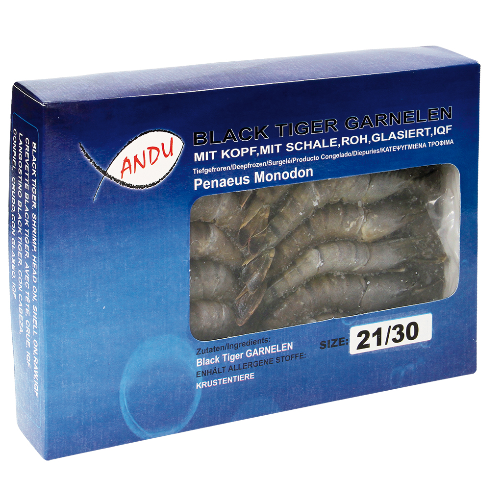 Королевские креветки неочищенные 21-30, с/м