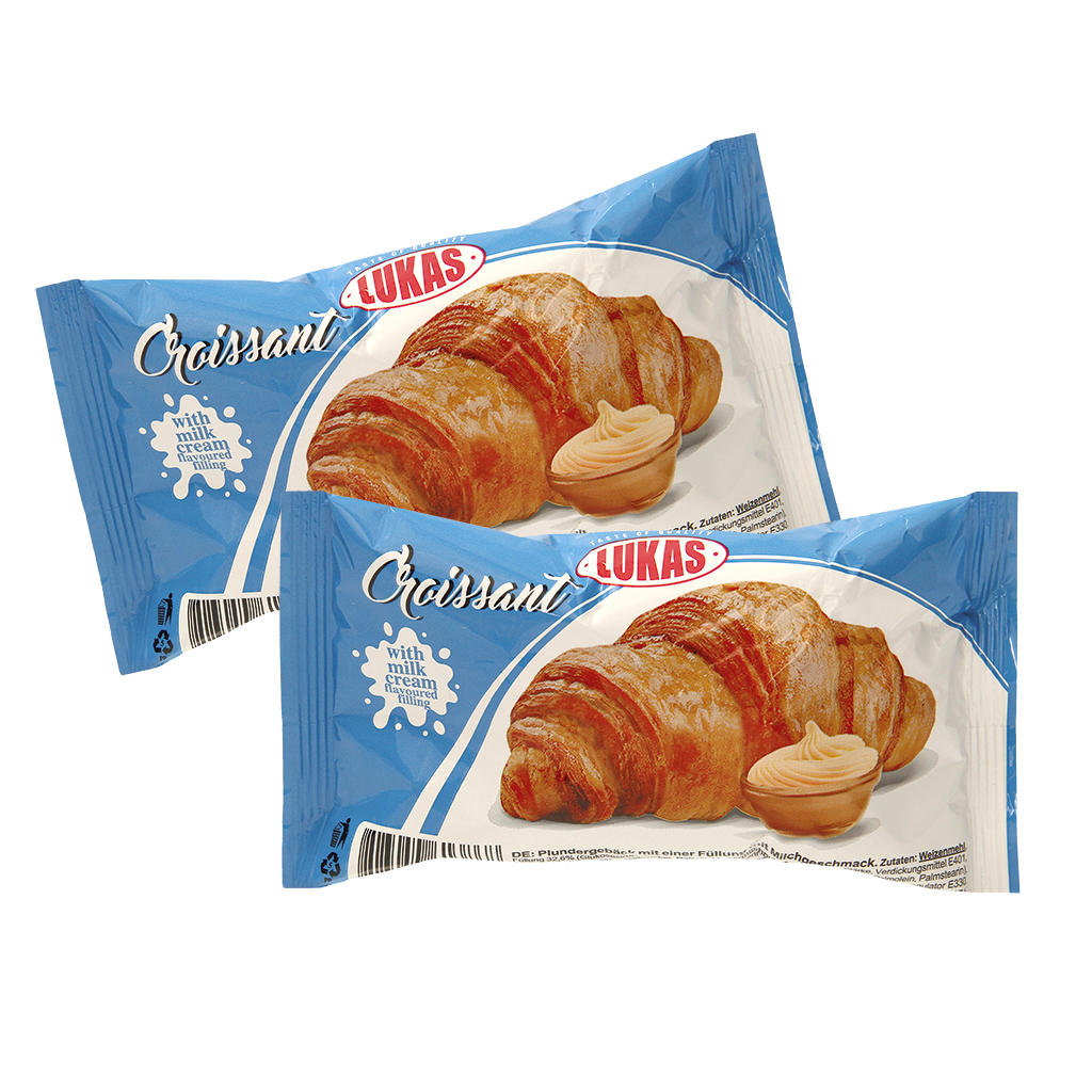 Bladerdeeggebak met een vulling van melk smaak