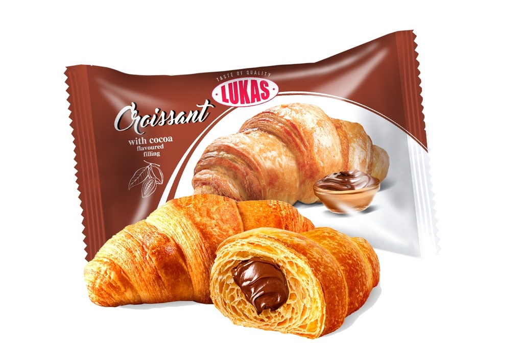 Bladerdeeggebak met een vulling van chocolade-smaak