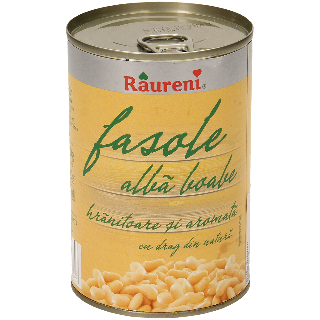 Witte bonen "Fasole alba conserva". Geconserveerd.
