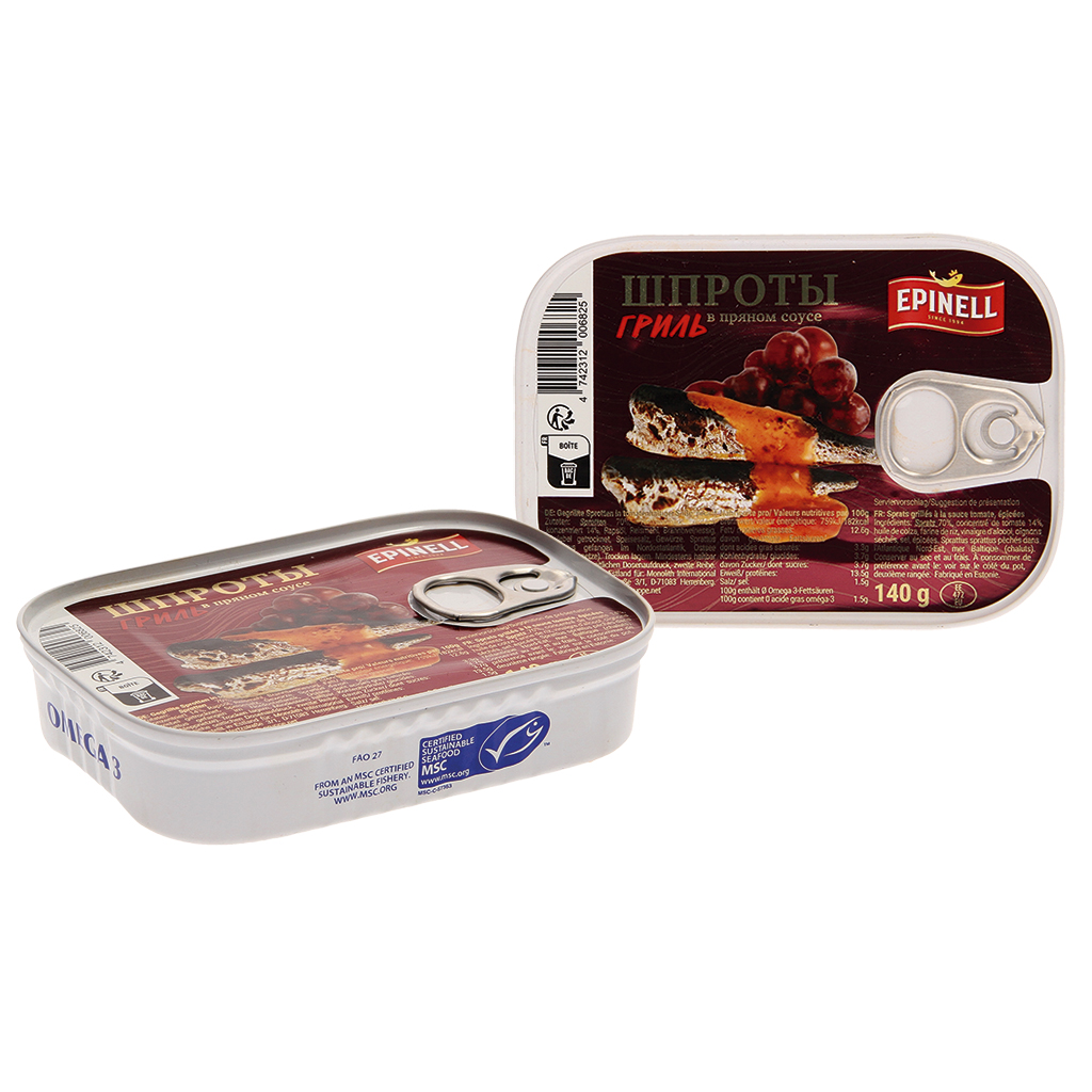 Gegrilde sprotten in tomatensaus, pittig