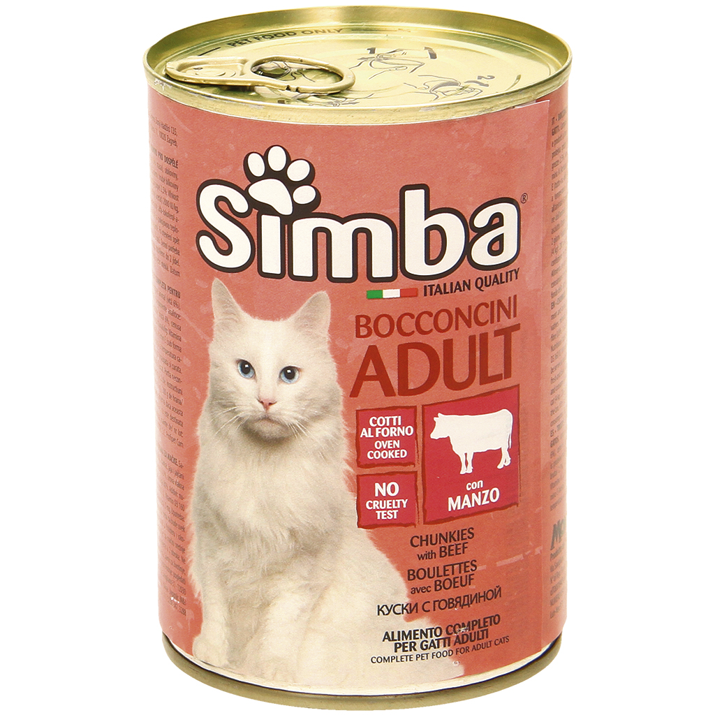 Stukjes met rundvolvoeding voor katten