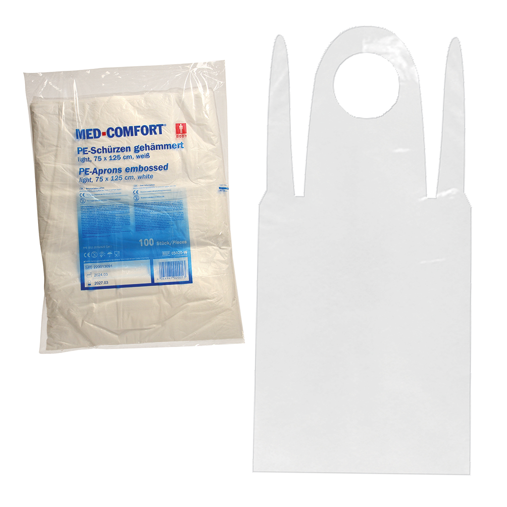 Eenmalige schorten light, gehammert, wit, maat: 75 x 125 cm,