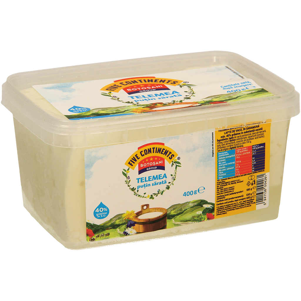 Roemeense kaas "Telemea putin sarata de vaca"