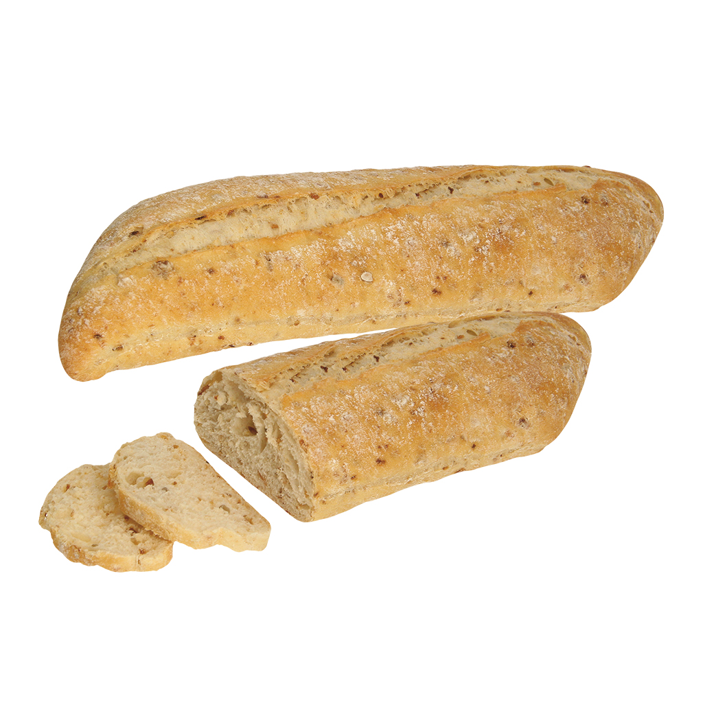Stokbrood met geroosterde uien en zonnebloempitten