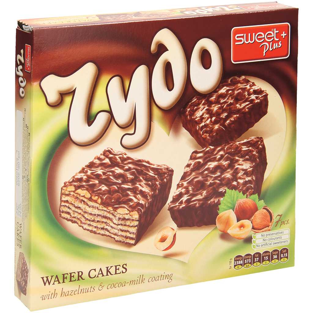 Wafelgebak met 41% pinda- en hazelnootcrème