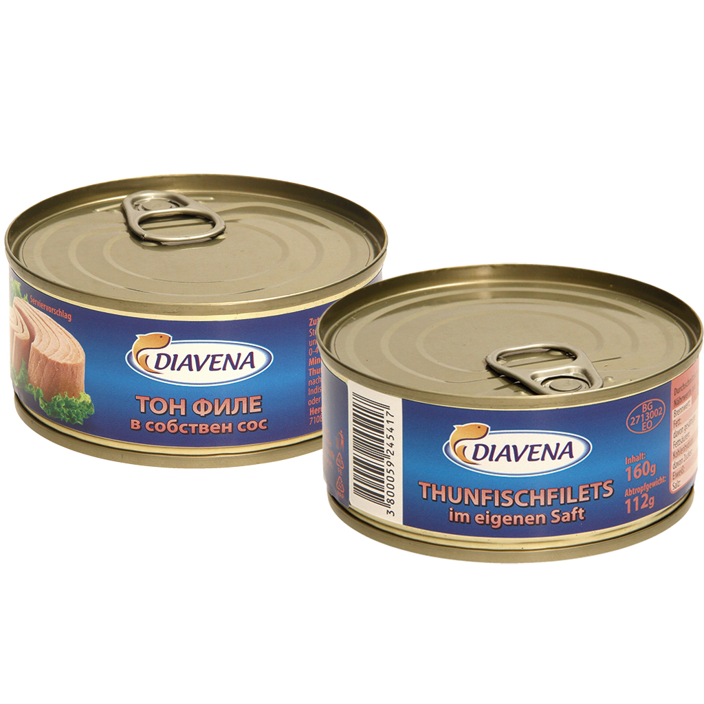 Tonijnfilets in eigen sap.