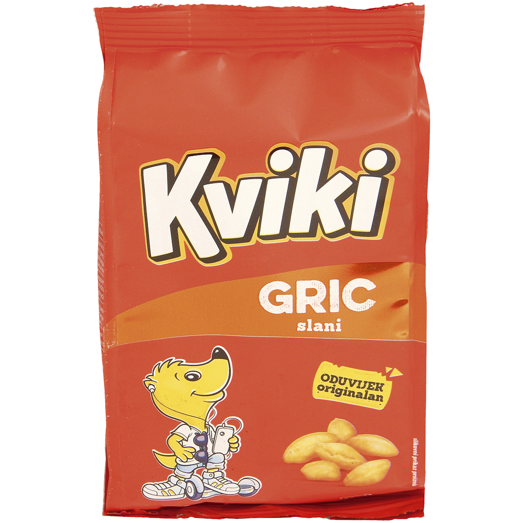 ""Kviki gric"" gezouten gefrituurde snack