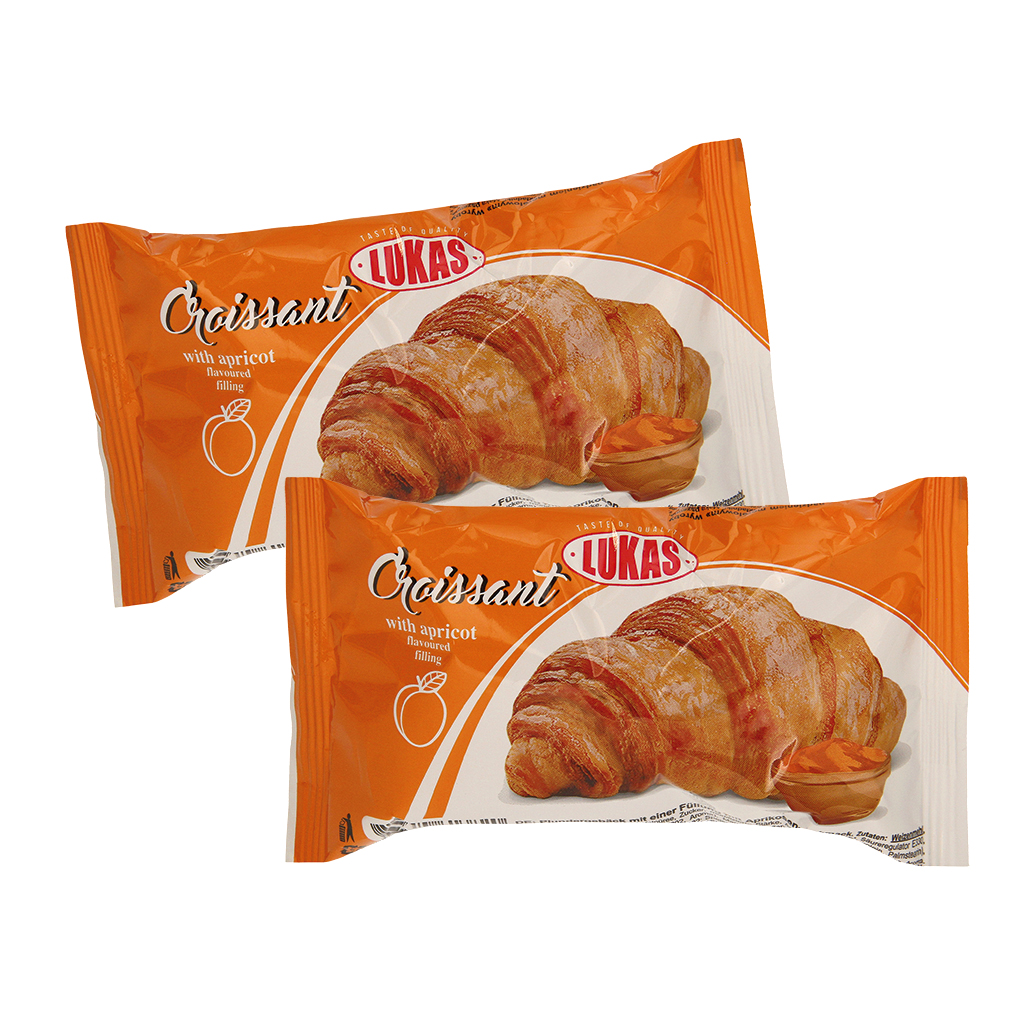 Bladerdeeggebak met een vulling van abrikozen smaak