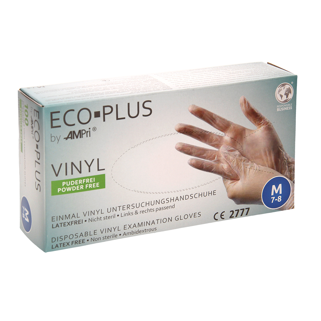 Vinyl handschoenen poedervrij maat M, 100 st.