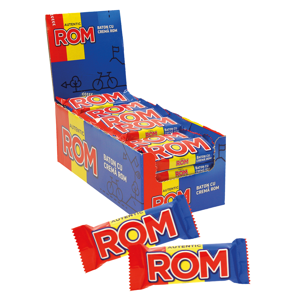 Reep "Baton cu Crema Rom" uit cacaohoudend vetglazuur