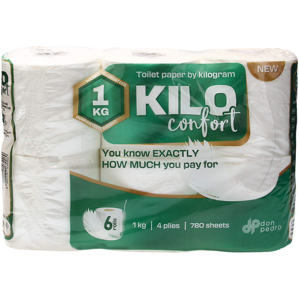 "Kilo-Confort"-toilettenpapier, 4-laags (6 rollen x 130 vell