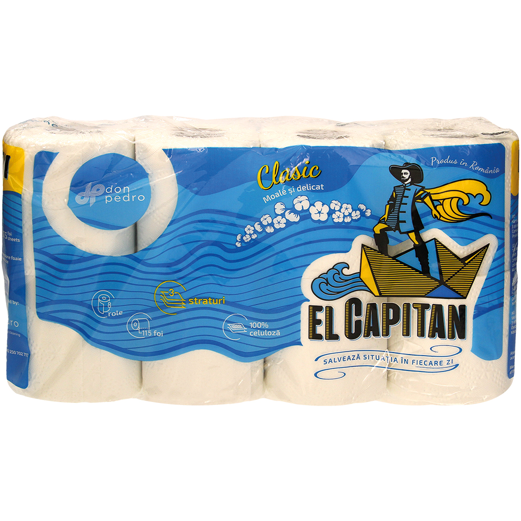 "El capitan"-toilettenpapier, 3-laags (8 rollen x 115 vellen