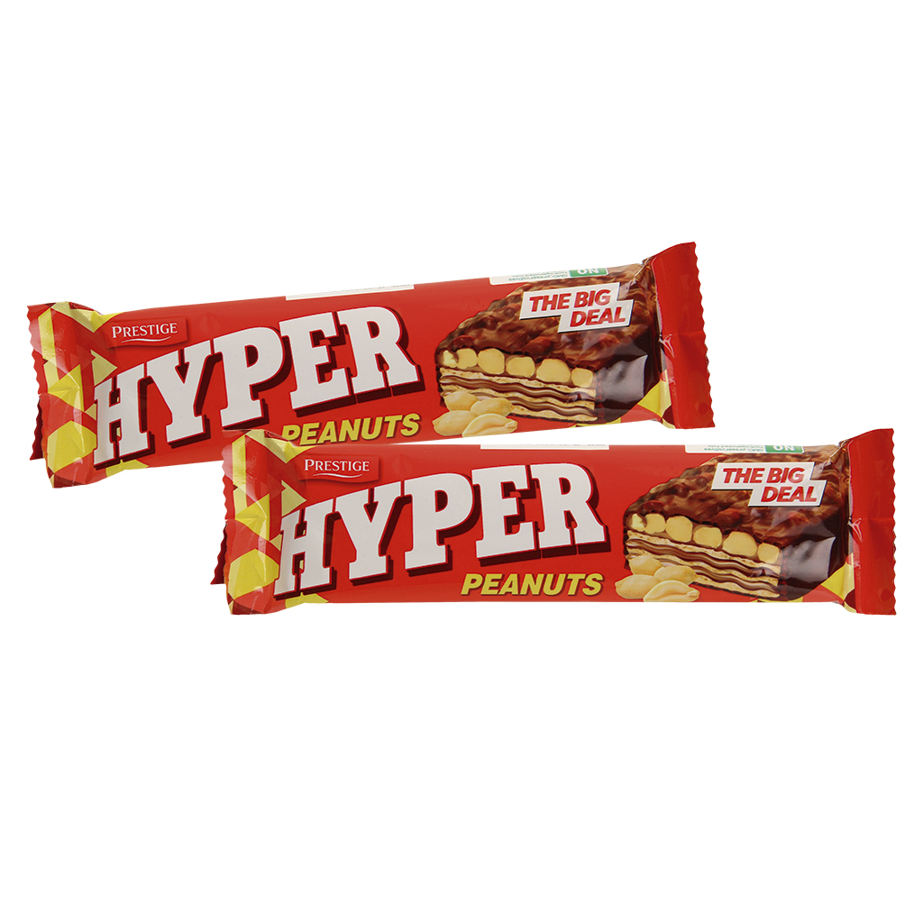 Wafel "Hyper" Pinda met (43%) vulling met chocoladesmaak, be