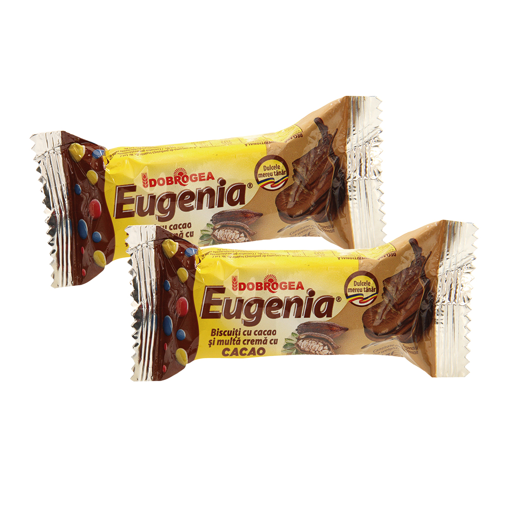 Donkere dubbele koekjes "Eugenia" met 40% crèmevulling met c