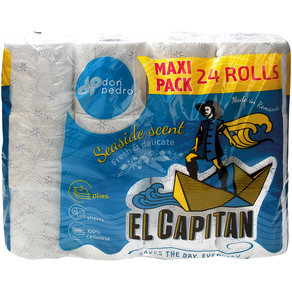 "El capitan" toilettenpapier, 3-lagig (24 rollen x 115 velle