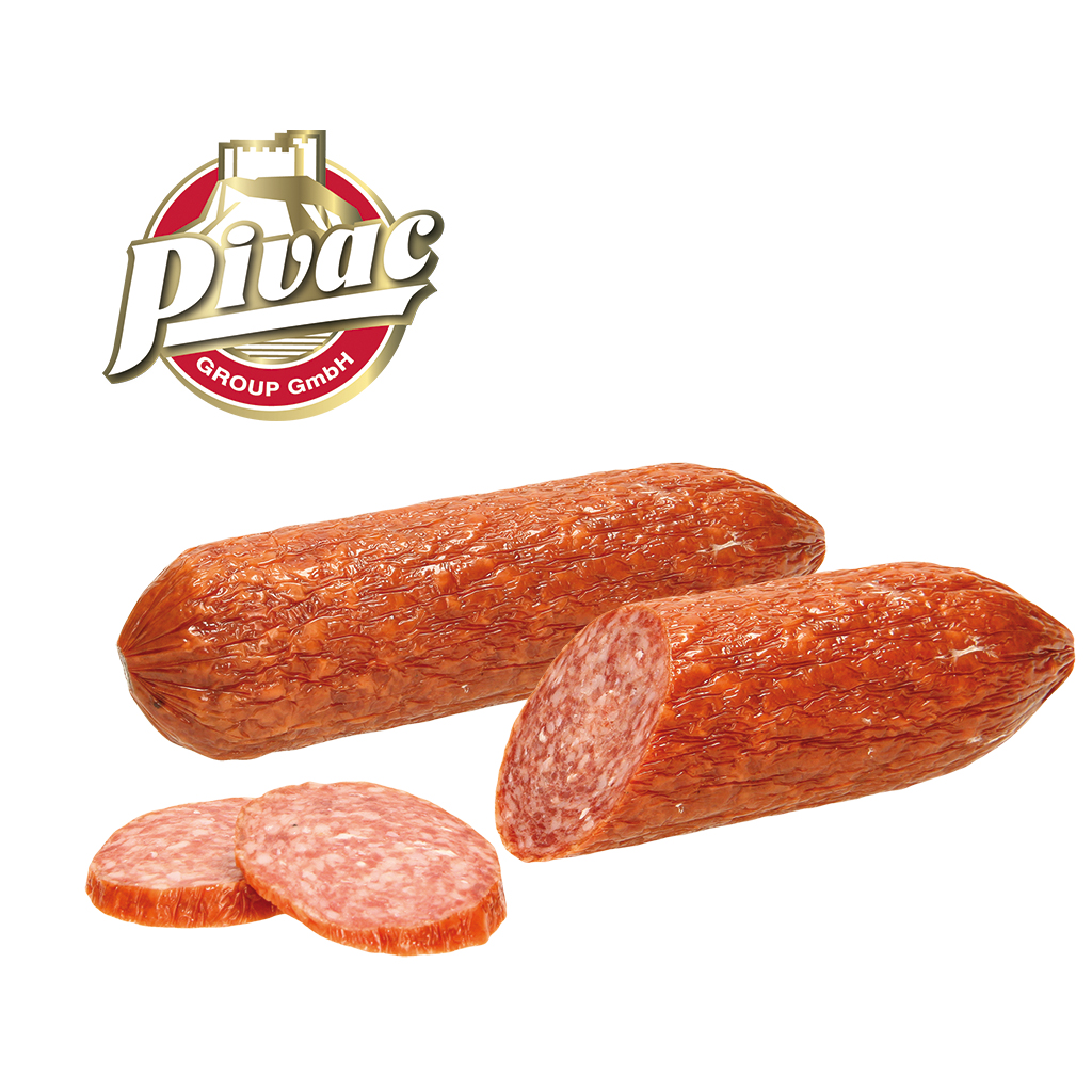 Gerookte rauwe worst "Cajna" zoals salami