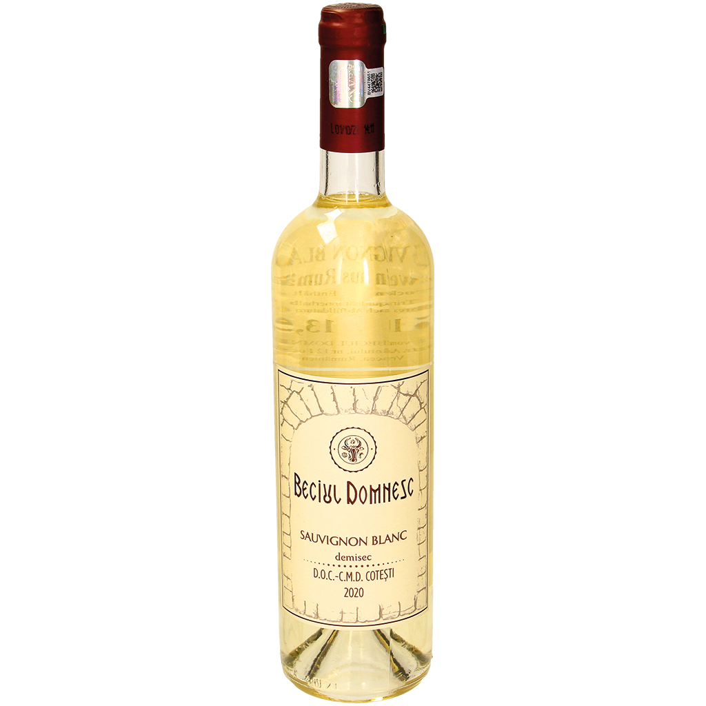 Witte wijn Sauvignon Blanc uit Roemenië, halfdroog 13,5% vol