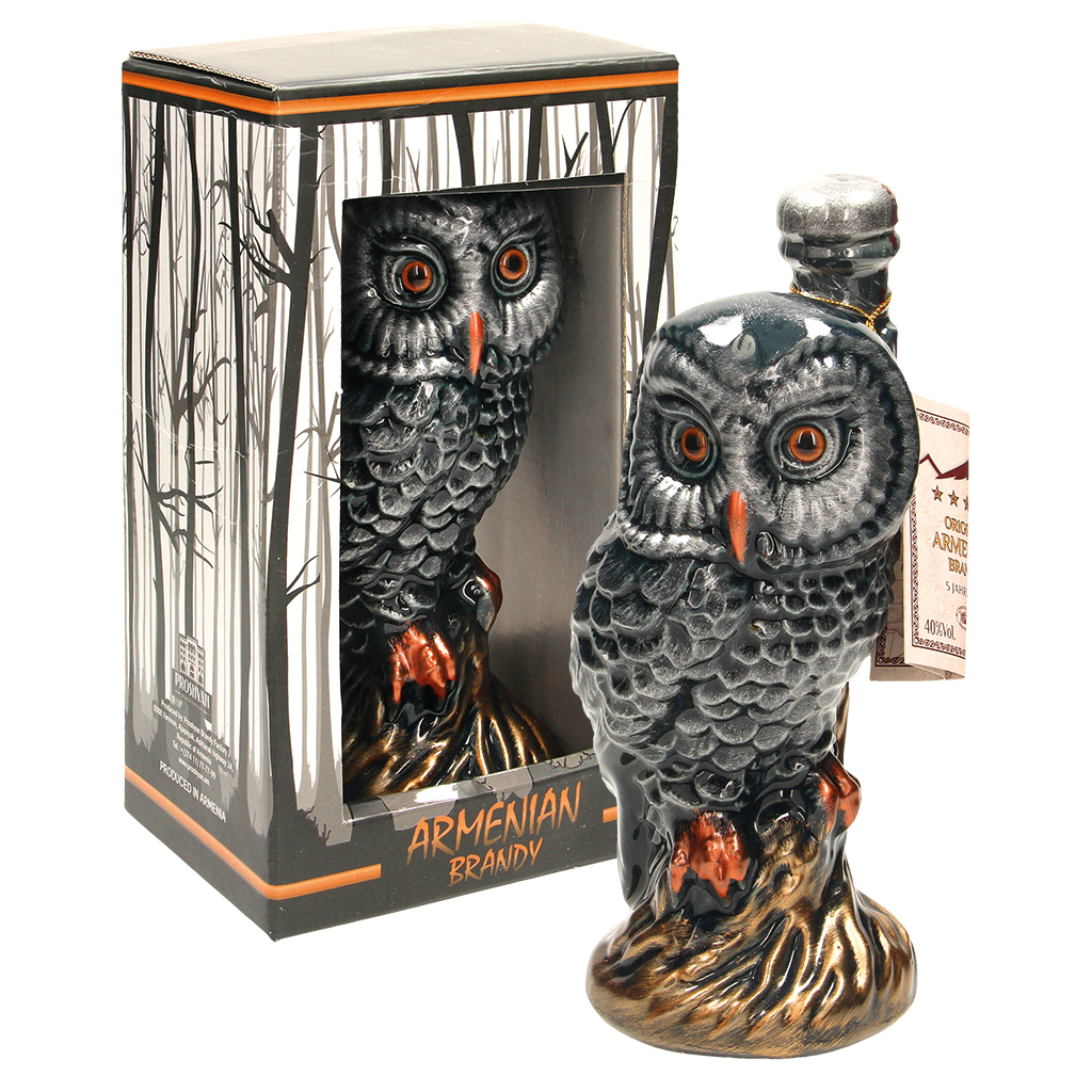 Armeense brandy "Uil" keramiek in geschenkdoos, 40% vol.