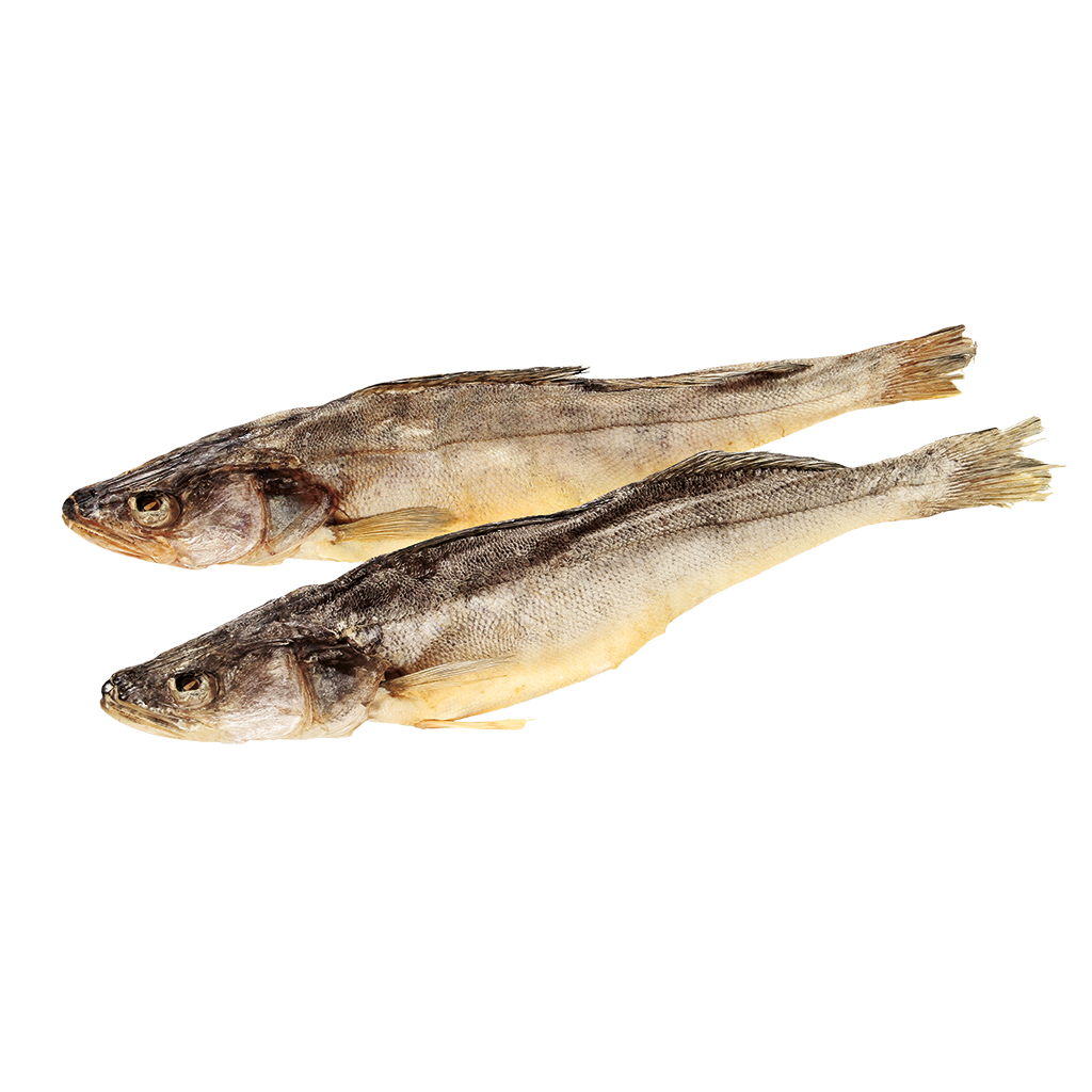 Snoekbaars gestript, gedroogd en gezouten
