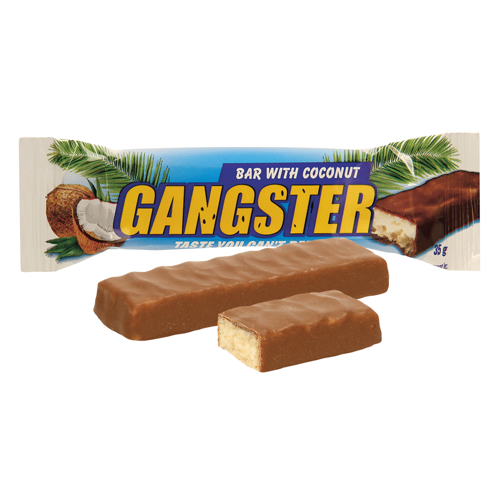 Kokosreep, aromatiserend, in cacao-houdend vetglazuur