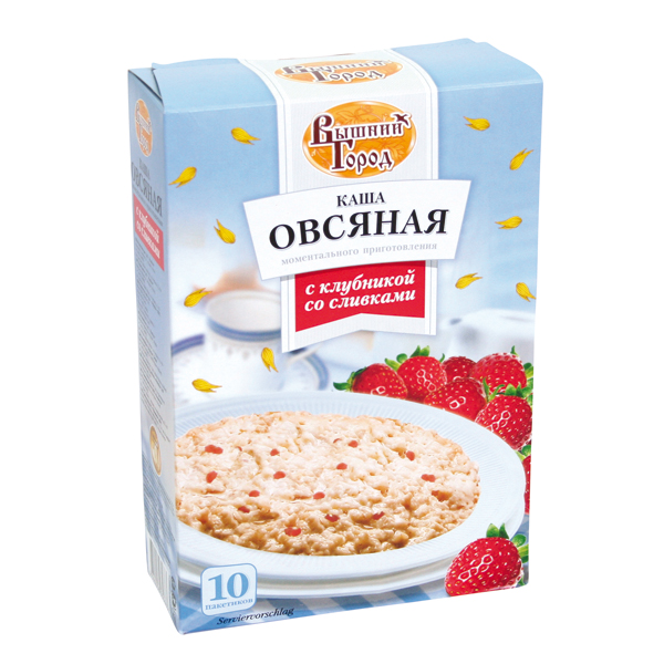 Havermoutpap met aardbeistukjes