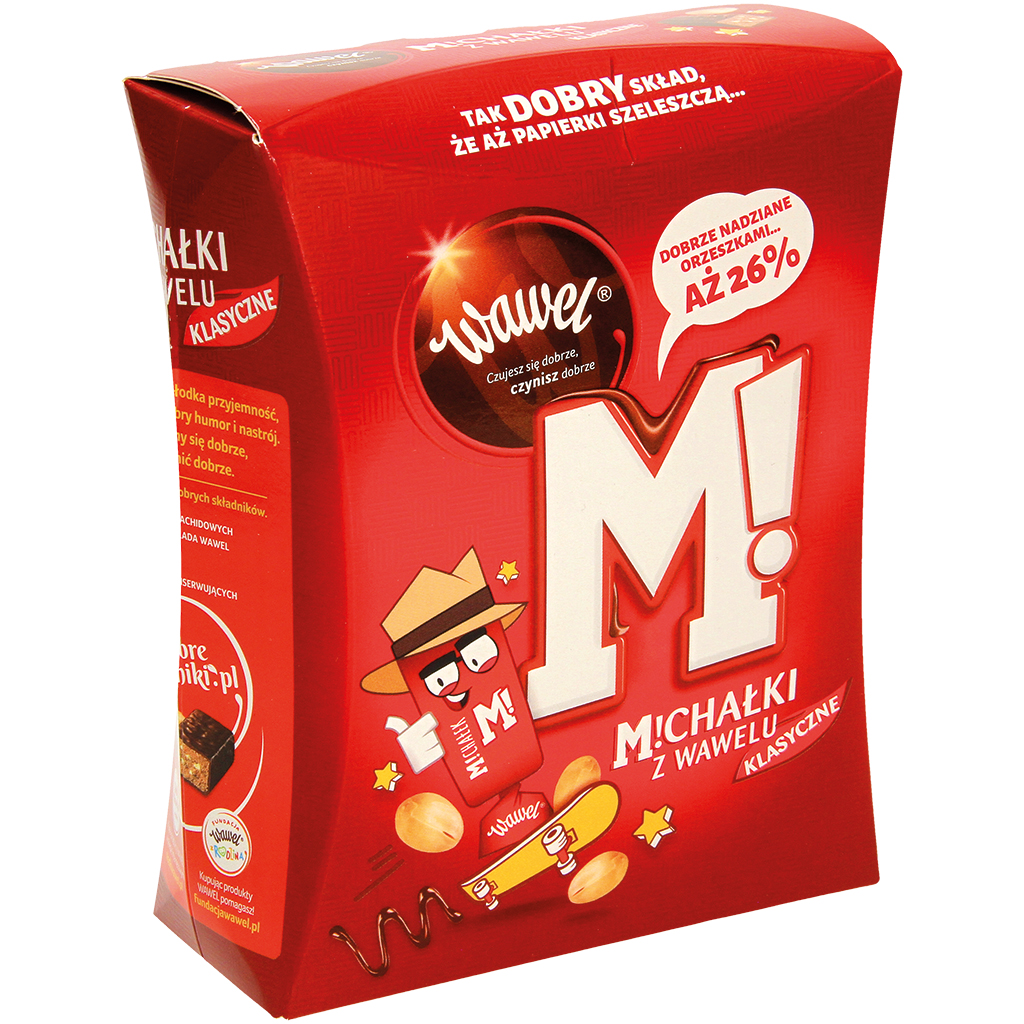 Snoep met pinda's omhuld door chocolade ""Michalki z Wawelu 
