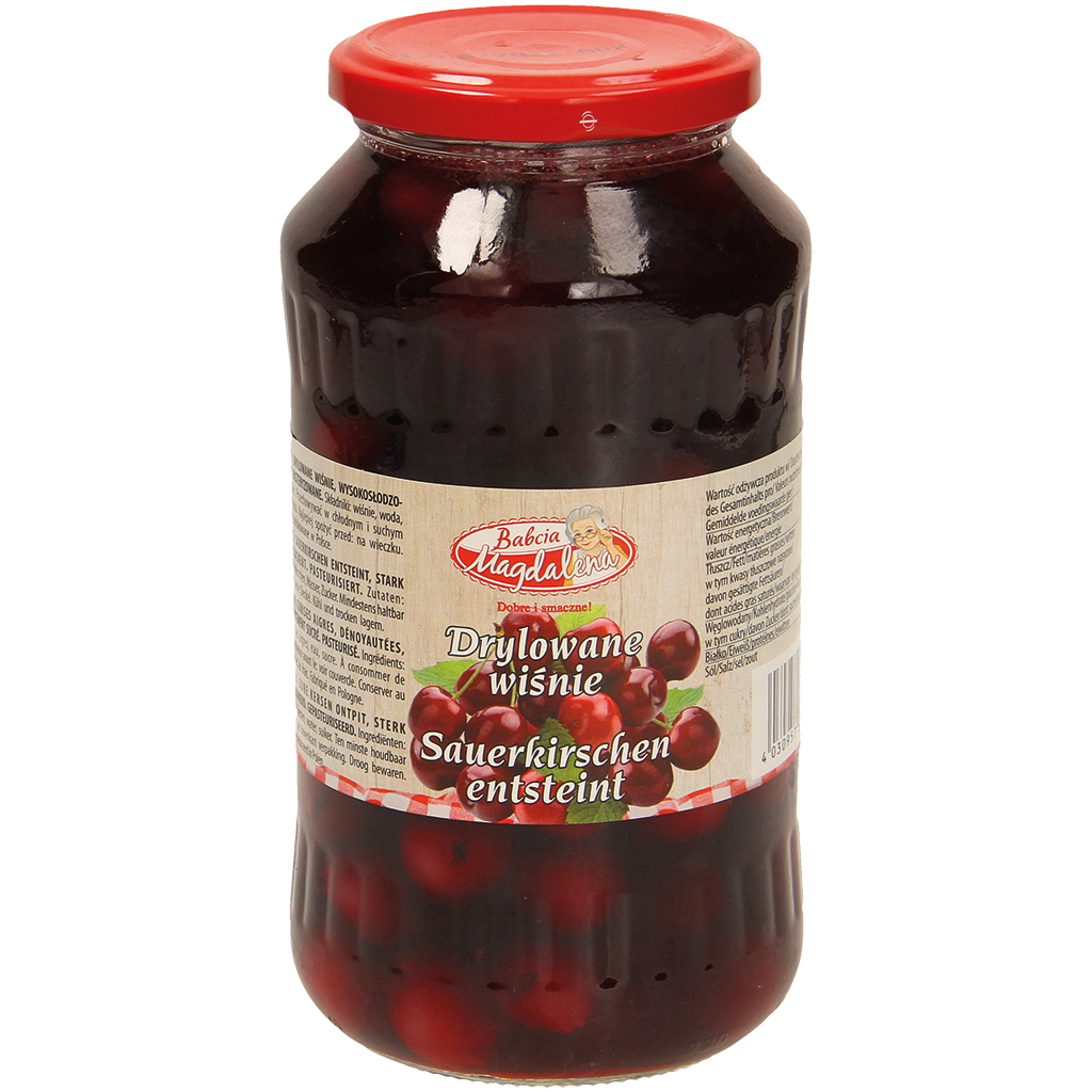 Zure kersen ontpit, veel suiker. Gepasteuriseerd