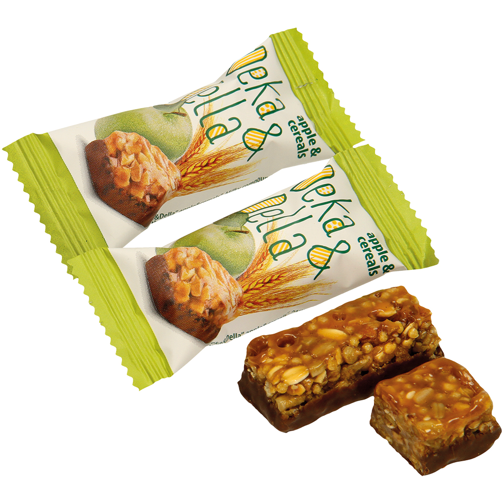 Krokante snoepjes "Deka&Della" met pinda's, appelstukjes