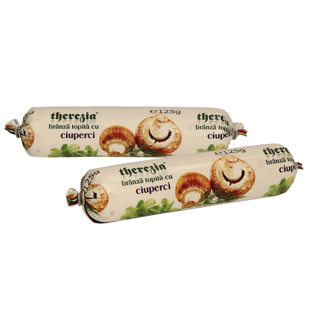 Roemeense gesmolten kaas bereid met 1% champignons