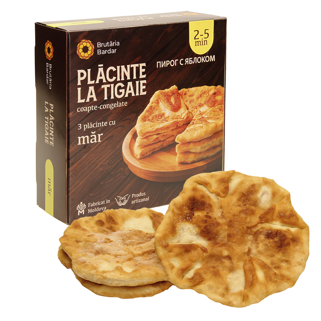 Gistdeeg met 39% appelvulling, gefrituurd, diepgevroren.