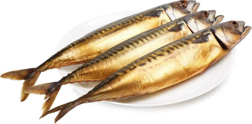 Warmgerookte makreel (Scomber scombrus) met kop /lose