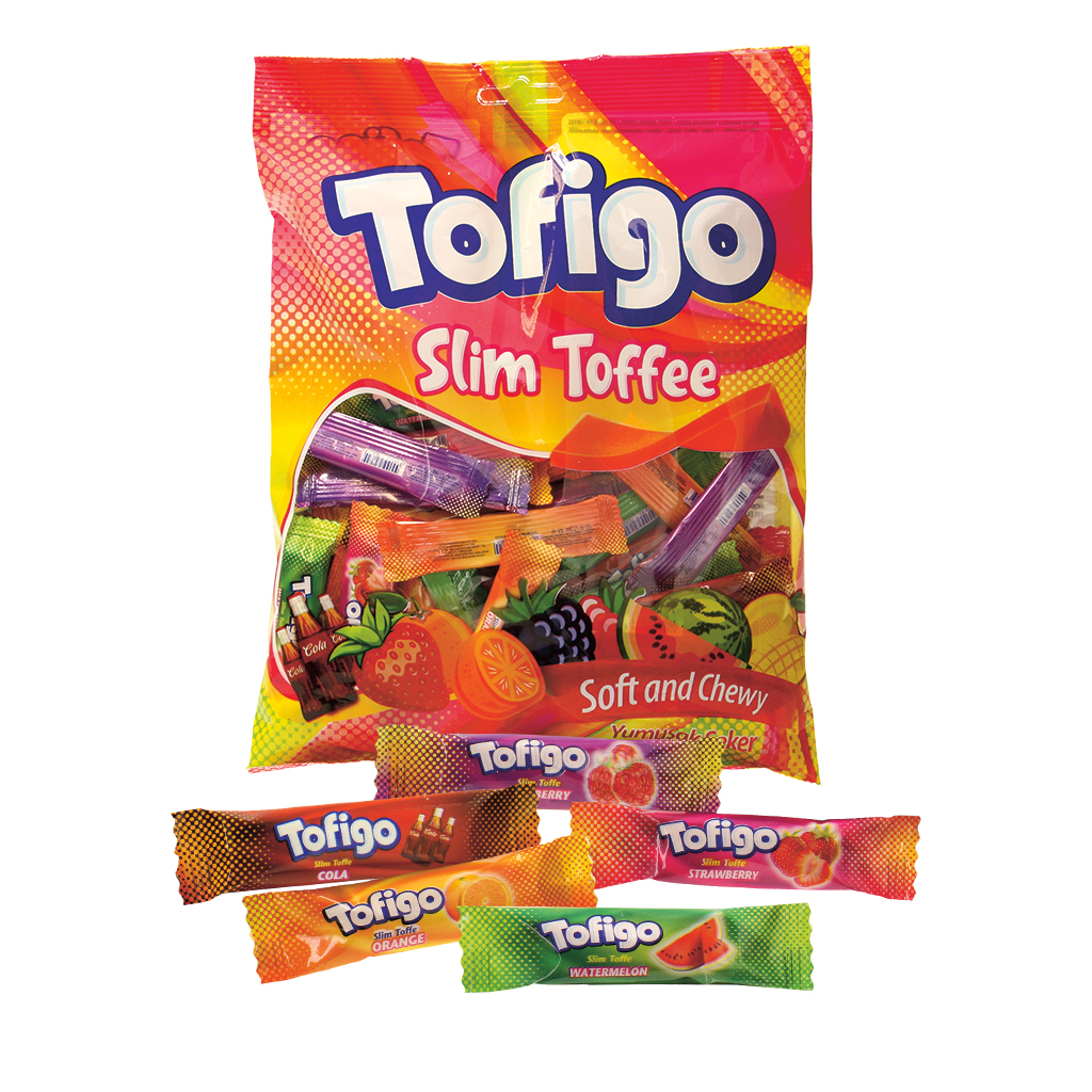 "Tofigo slim" mix van kauwgom met cola- en fruitsmaak