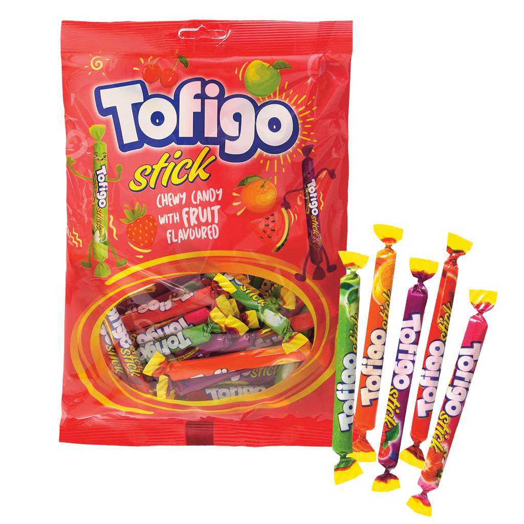 Tofigo stick - Смесь жевательных конфет с колой и фруктовыми