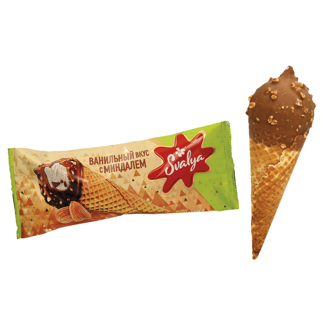 Сливочное ванильное мороженое в глазури со вкусом молочного