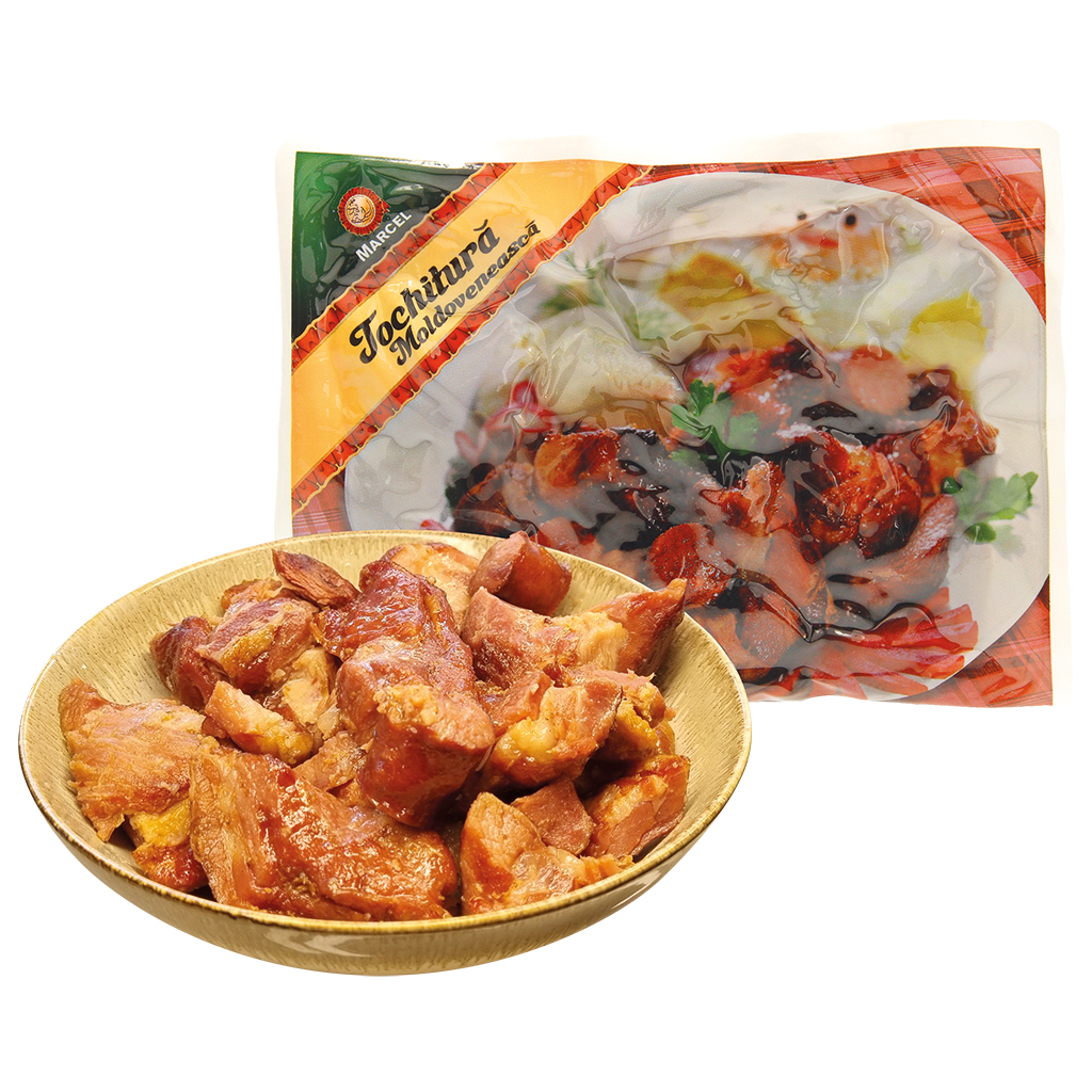 Gepekelde gerookte varkensvleesstukken met heet gerookte koo