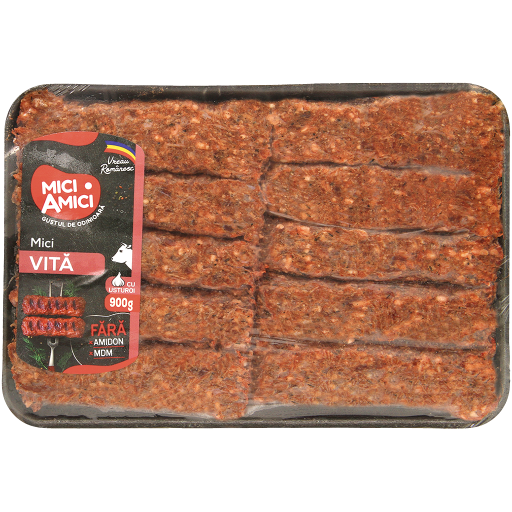 Rolletjes van gehaktbereiding "Mici Vita" met rundvlees, met