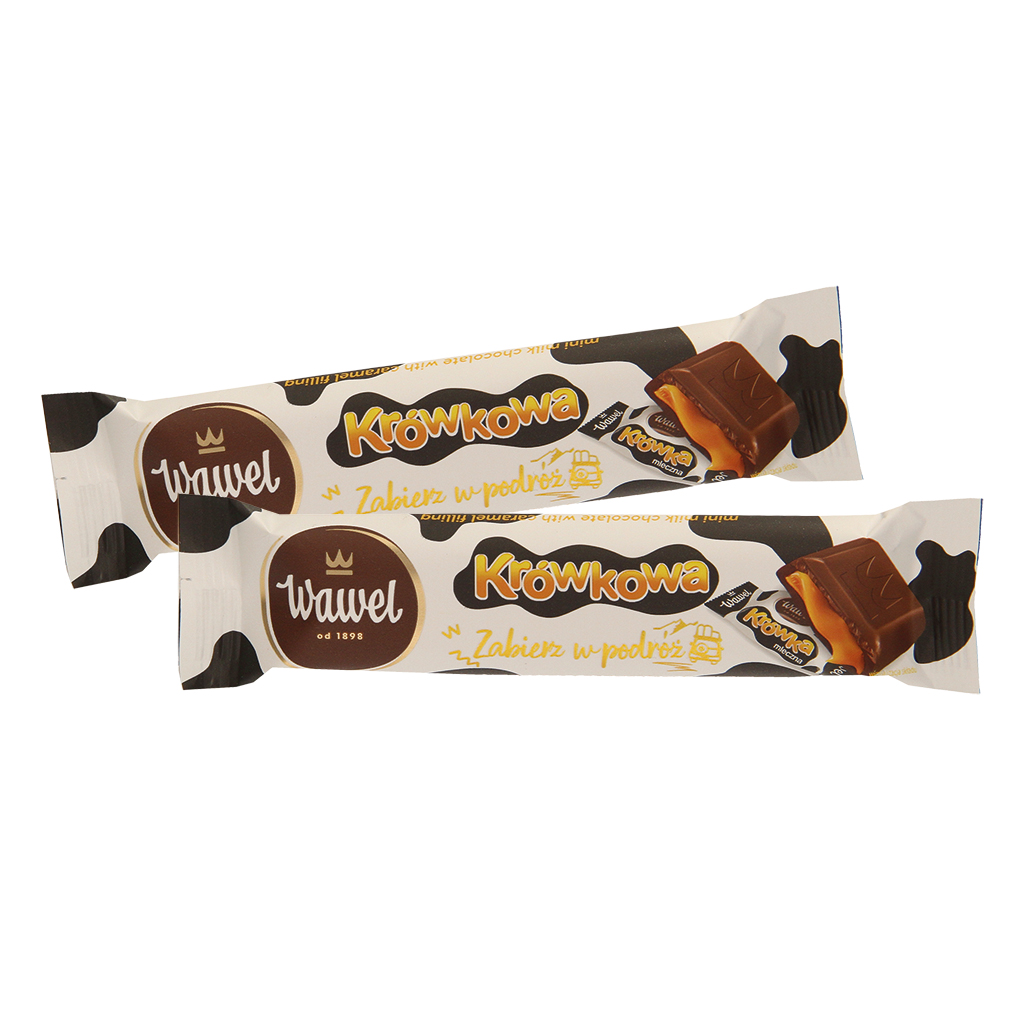 Krowkowa Melkchocolade met karamelvulling.