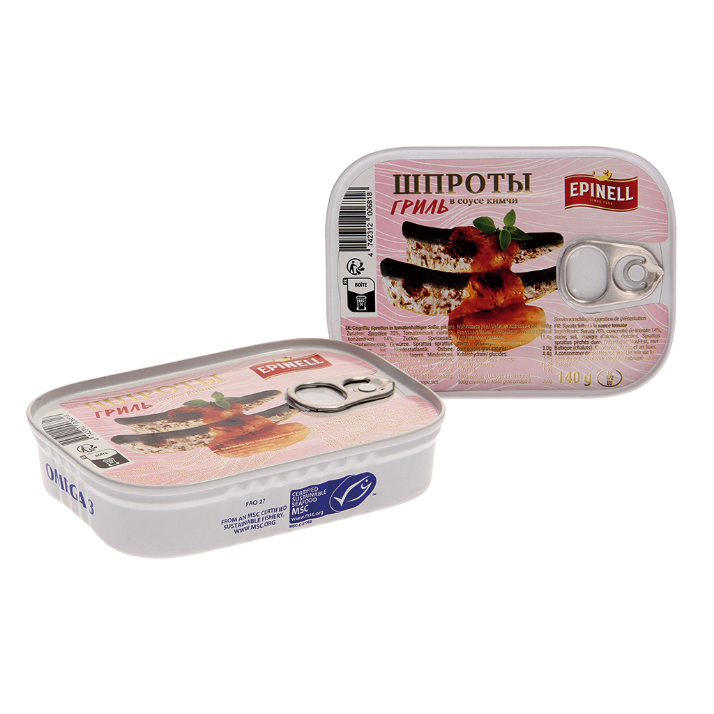 Gegrilde sprotten in tomatensaus, pittig