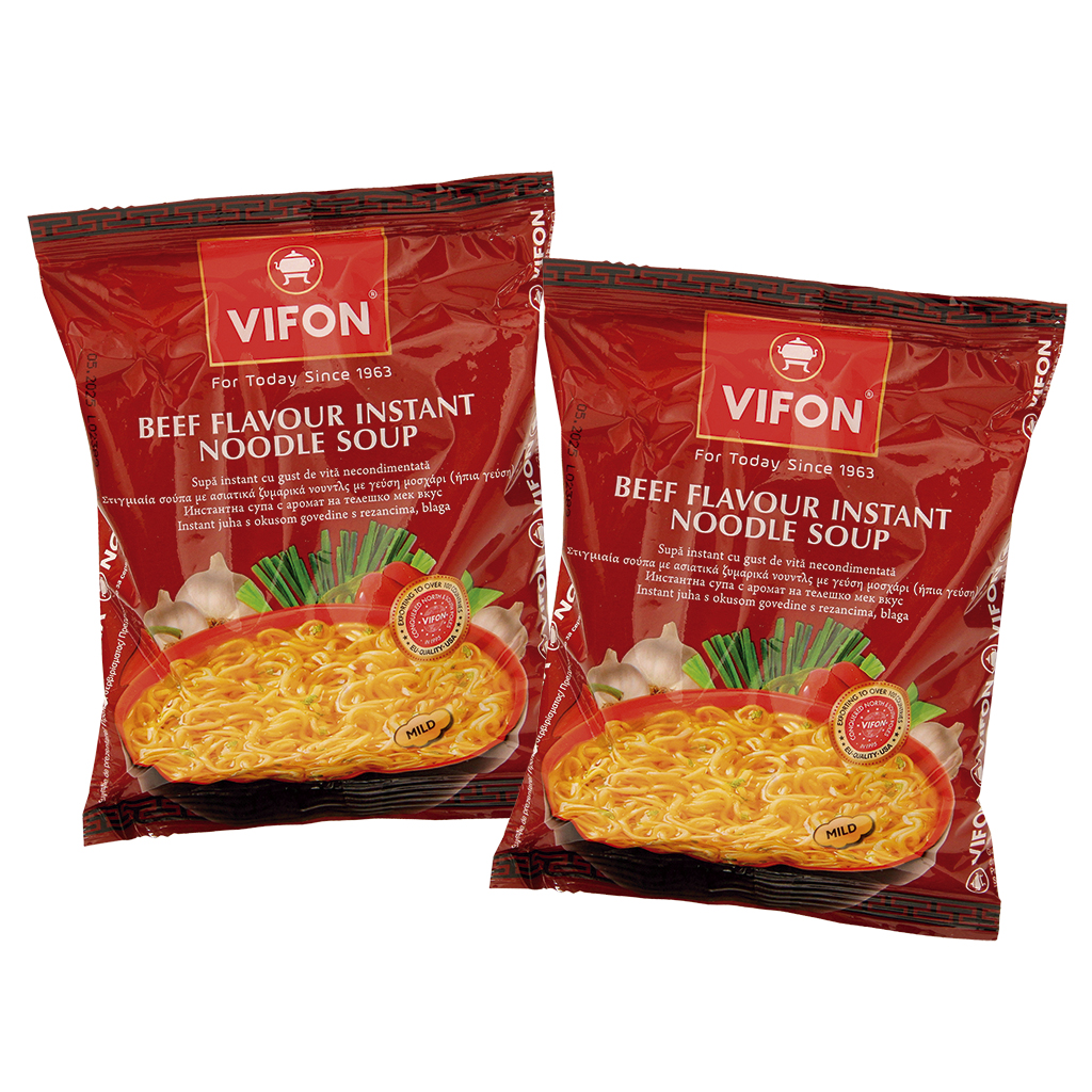 Instant-noedels met rundvleessmaak