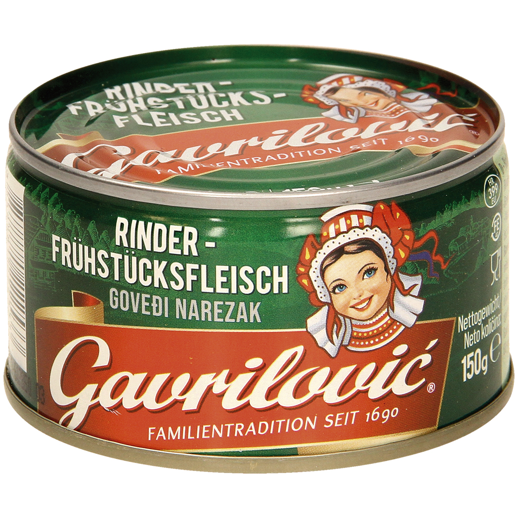 Rundvleesontbijtvlees met melk eiwit, gesteriliseerd