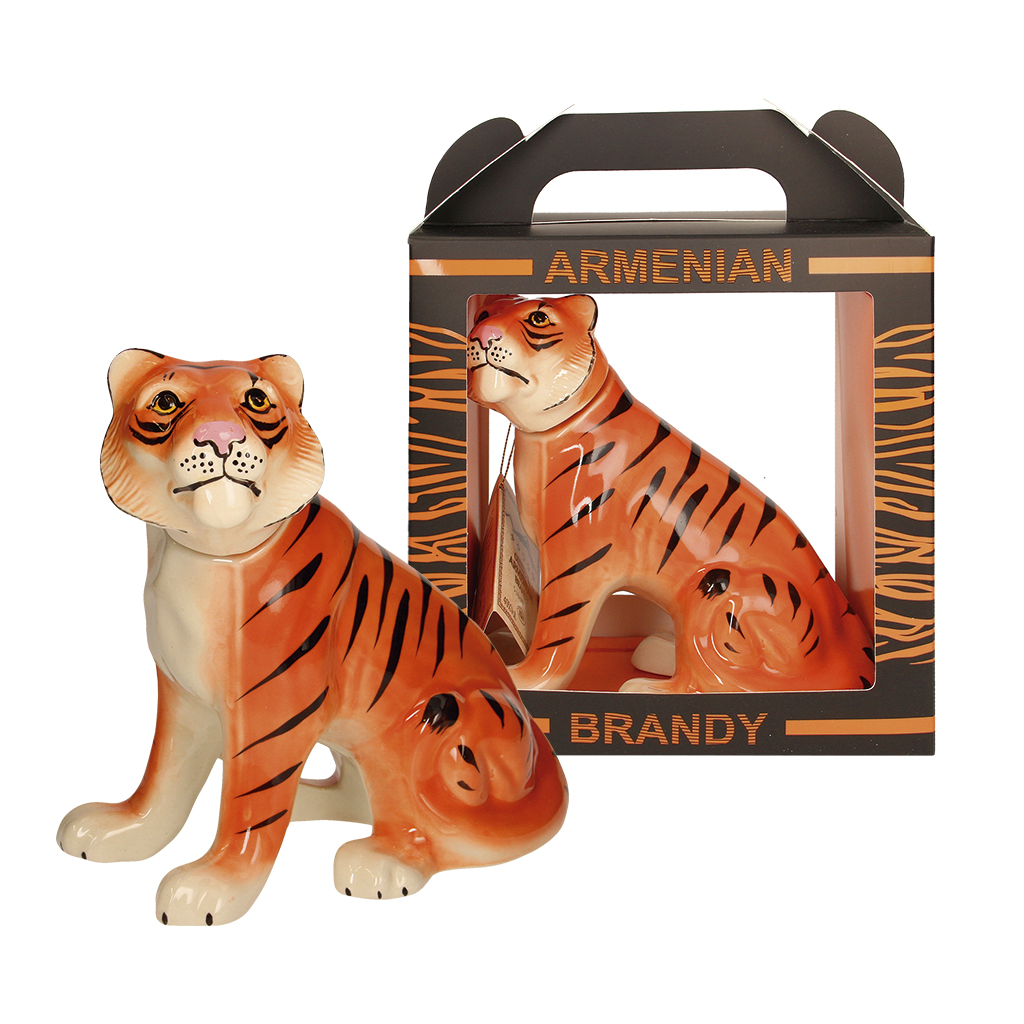 Armeense brandy ""Tiger"" keramiek in geschenkdoos 40 % vol