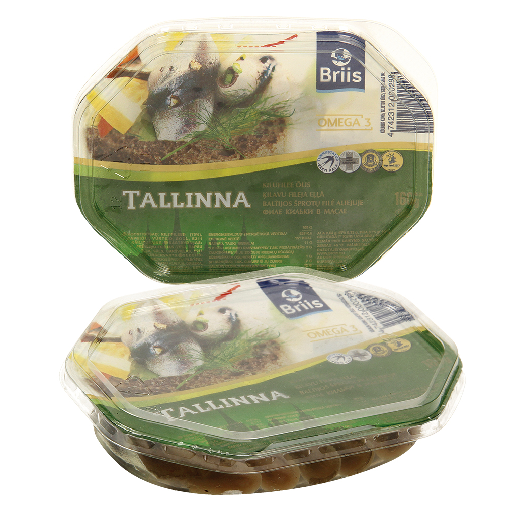 Spratfilets in olie, gekruid.