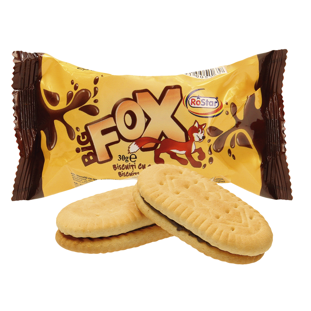 Dubbele koekjes ""BIG FOX crema cacao""", met 30% vulling me