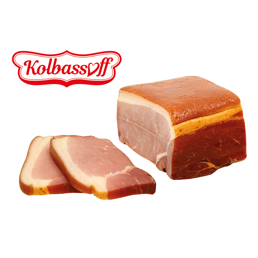 Schenkel met spek, gerookt en gekruid ""Okorok""