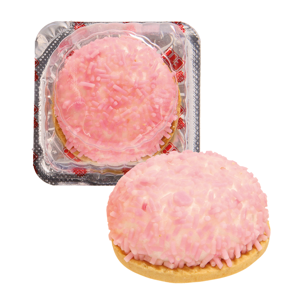 Koekjes met schuimsuikermassa (44,5%), versierd met sprankel