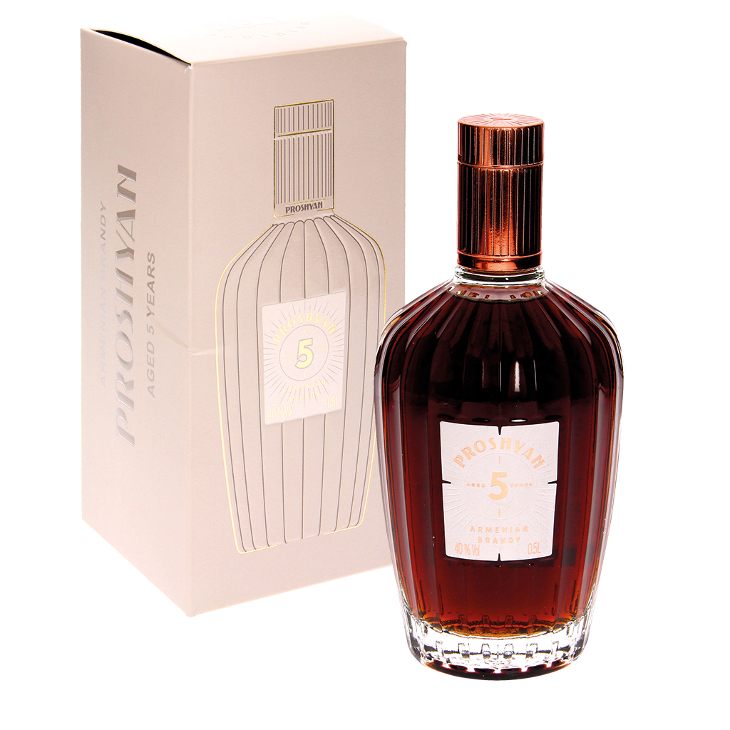 Armeense brandy "Proshyan" in geschenkdoos, 5 jaar 40% vol.