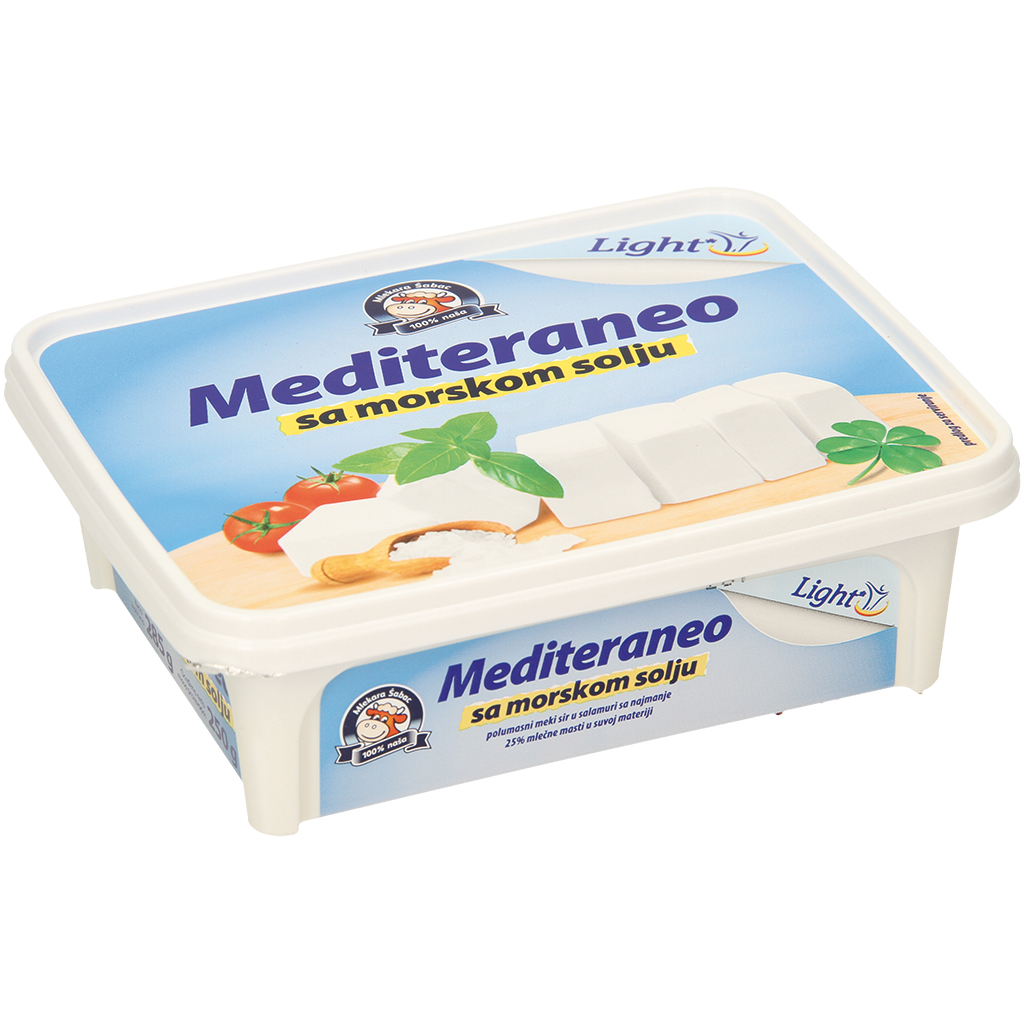 Kaas in zoutoplossing "Mediteraneo" gerijpt, 25% vet in d.
