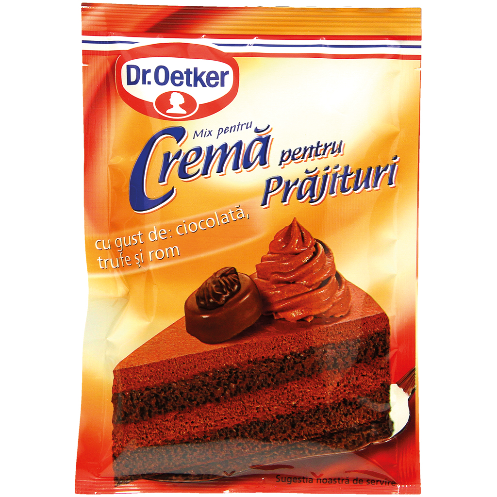 Poeder voor taartcrème met chocolade-, truffel- en rum-smaak