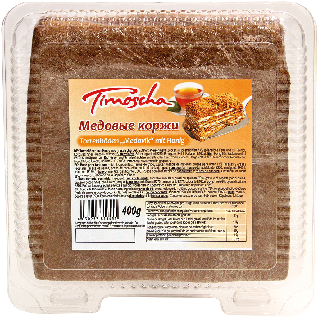 Taartbodems met honing in Russische stijl